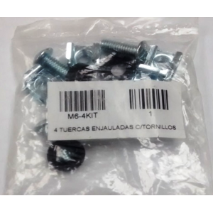 Kit de 4 Tuercas Enjauladas M6 con 4 Pernos M6 X16mm golillas