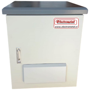 Rack Exterior 12 UR x 19" Prof x 600mm Muro / Poste Incl.2 Extractores con Termostato de Temperatura.